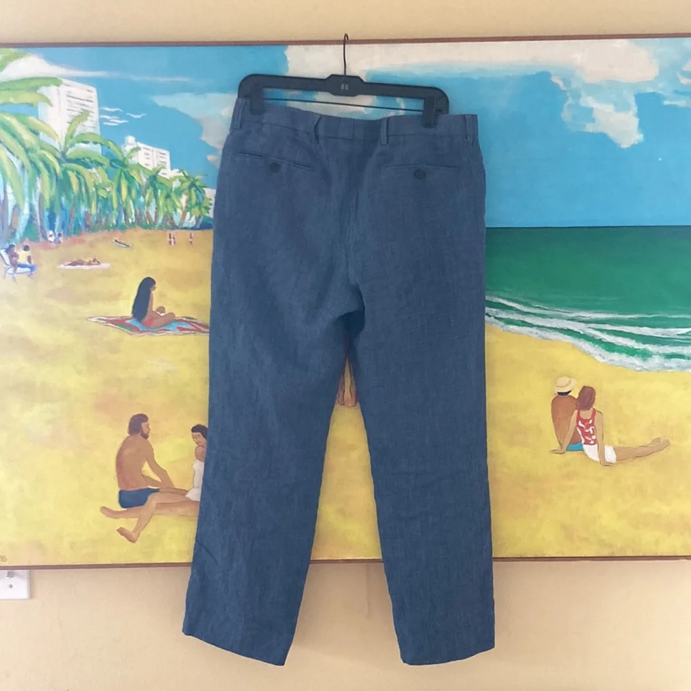 Banana republic blue linen pant size 32